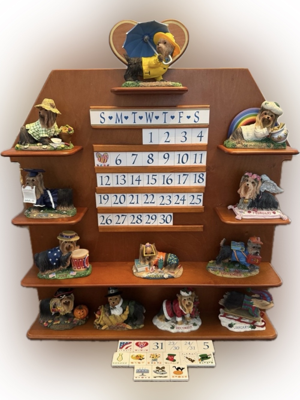 Vintage Danbury Mint Yorkie Figurine Perpetual Calendar